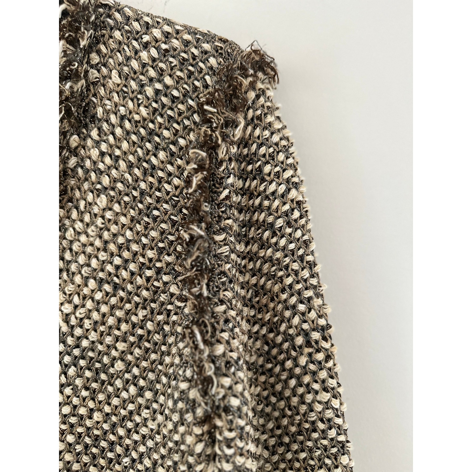 Lanvin Evening Lurex Cardigan Women's Large Brown Metallic V-Neck Grosgrain Bow — image 7 of 8